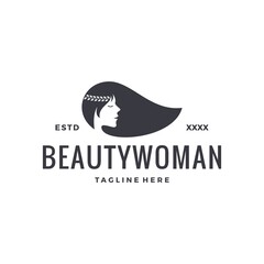 Beauty woman logo design vector illustration