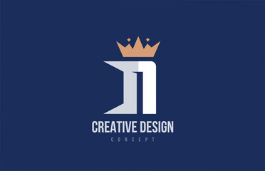 king crown N alphabet letter logo icon design. Creative template for business and company