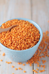 Red dry lentils ready for cooking