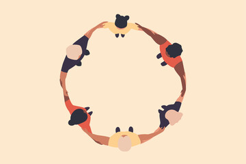 Diversity concept. Group of people standing in a circle.