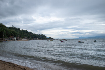 beach and sea of Florianopolis Brazil