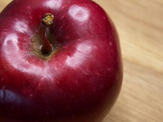 One big red apple. A macro shot of an apple of the Red Chief variety.