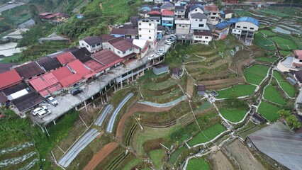 General Landscape View of the Brinchang District Within the Cameron Highlands Area of Malaysia