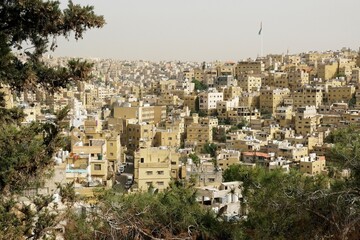 Obraz premium Panorama of Amman city from the vicinity of the Citadel, Jordan