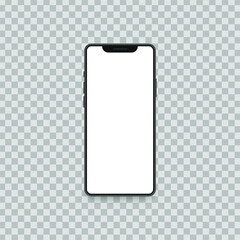 Smartphone interface with blank screen, 3d illustration