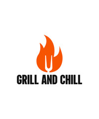 Grill and Chill BBQ Tshirt Design