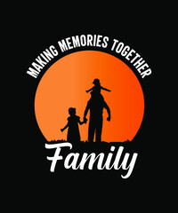 Family Vacation Logo Tshirt Design family silhouette design