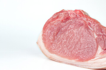 Fresh raw beef meat for grilling on white background with ingredients for cooking close up.