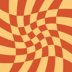 1970 Wavy Swirl Seamless Pattern in Orange and Pink Colors. Seventies Style, Groovy Background