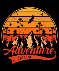 Adventure is calling t-shirt design |  Vintage adventure t-shirt design