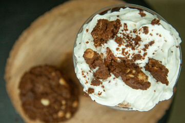 whipped cream with chocolate
