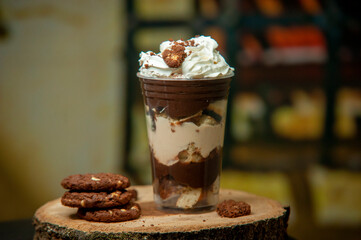 whipped cream with chocolate
