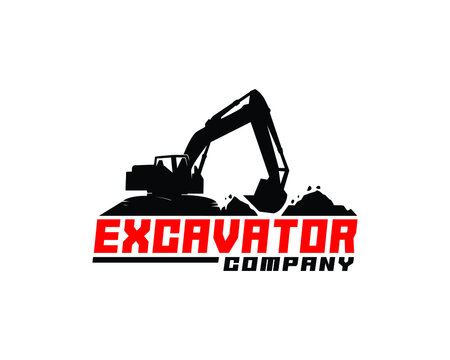 Excavator Logo Designs Template Vector Illustration