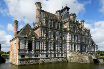 Château de Beaumesnil in Normandy, France - obrazy, fototapety, plakaty