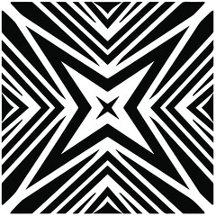 Abstract background with black and white mandala. Unique geometric vector swatch. Perfect for site backdrop, wrapping paper, wallpaper, textile and surface design. 
