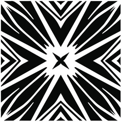 Abstract background with black and white mandala. Unique geometric vector swatch. Perfect for site backdrop, wrapping paper, wallpaper, textile and surface design. 