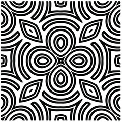 Abstract background with black and white mandala. Unique geometric vector swatch. Perfect for site backdrop, wrapping paper, wallpaper, textile and surface design. 