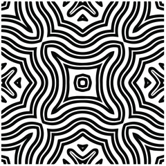 Abstract background with black and white mandala. Unique geometric vector swatch. Perfect for site backdrop, wrapping paper, wallpaper, textile and surface design. 