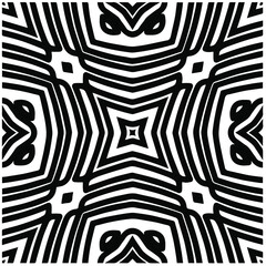 Abstract background with black and white mandala. Unique geometric vector swatch. Perfect for site backdrop, wrapping paper, wallpaper, textile and surface design. 