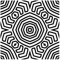 Abstract background with black and white mandala. Unique geometric vector swatch. Perfect for site backdrop, wrapping paper, wallpaper, textile and surface design. 