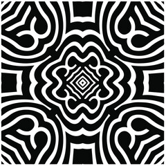Abstract background with black and white mandala. Unique geometric vector swatch. Perfect for site backdrop, wrapping paper, wallpaper, textile and surface design. 