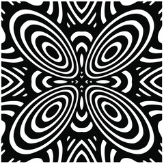Abstract background with black and white mandala. Unique geometric vector swatch. Perfect for site backdrop, wrapping paper, wallpaper, textile and surface design. 