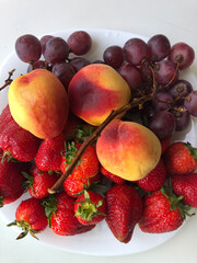 strawberries and grape