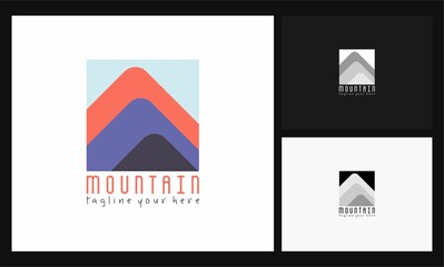 mountain monogram concept design logo