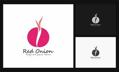 red onion monogram concept design logo