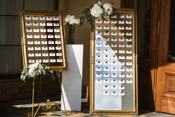 Beautiful elegant stylish wedding guest table list