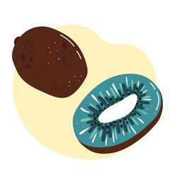 Fresh exotic fruit- kiwi. Healthy eating. Vector illustration