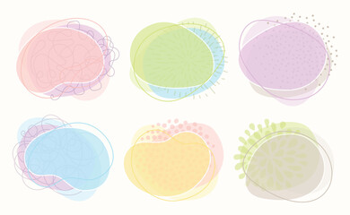 Set of abstract modern geometric shapes banners. Fluid pastel colors gradient dynamic elements.