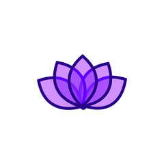 lotus isolated on white beautiful flower logo illustration 