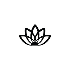lotus isolated on white beautiful flower logo illustration 