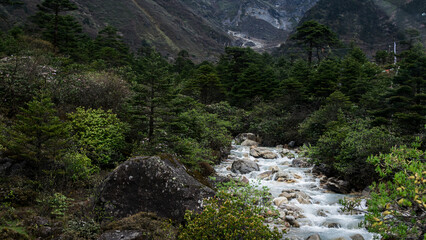 waterfall in the mountains