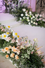 Obraz na płótnie Canvas Flowers at the wedding ceremony, close up