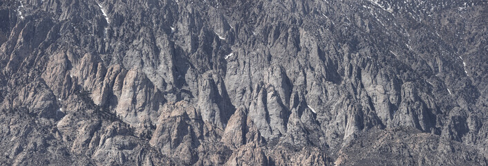 Panoramic view of  Sierra Nevada mountains ,rock formations.