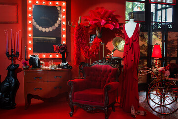 Vintage photo zone at the wedding party