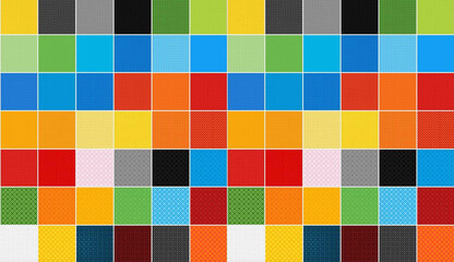 Blue gingham tablecloth seamless pattern background design.