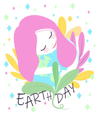 Earth day illustration.  Vector concepts for graphic and web design, business presentation, marketing and print material.