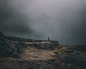 Fototapeta na wymiar mountain in the fog