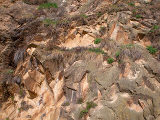 Natural brown stone rock texture background