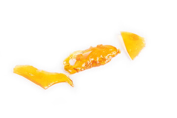concentrate cannabis wax, cannabis dab isolated on white background.