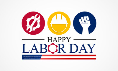 Fototapeta na wymiar Labor Day in the United States of America is observed every year in September, to honor and recognize the American labor movement and their works and contributions. Vector illustration