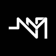 Initial Letter NM Logo Template Design.