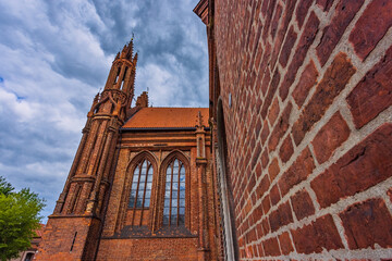 Vilnius, Lithuania. Roman Catholic Church Of St. Anne And Church Of St. Francis And St. Bernard In...