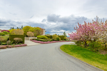 Fragment of a house with nice outdoor landscape in Vancouver, Canada.