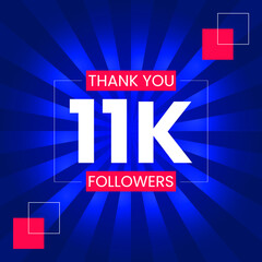 Thank you 11K Followers Vector Design Template