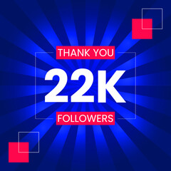 Thank you 22K Followers Vector Design Template