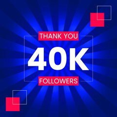 Thank you 40K Followers Vector Design Template